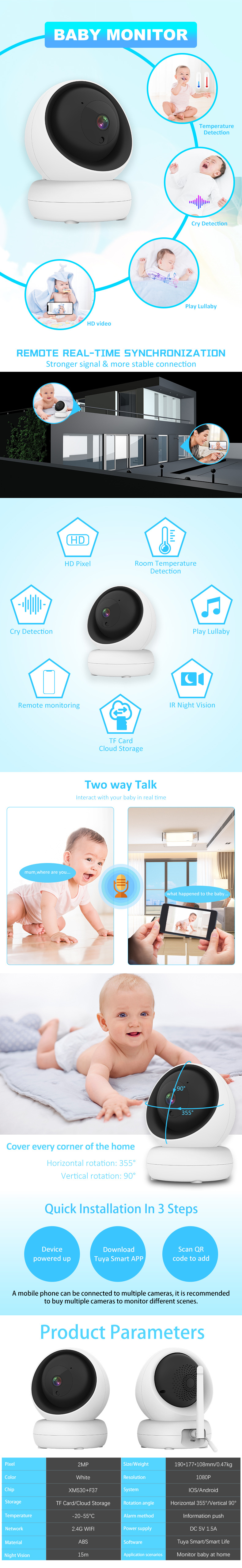 Best Baby Monitor Camera With App For Baby Room DK-09