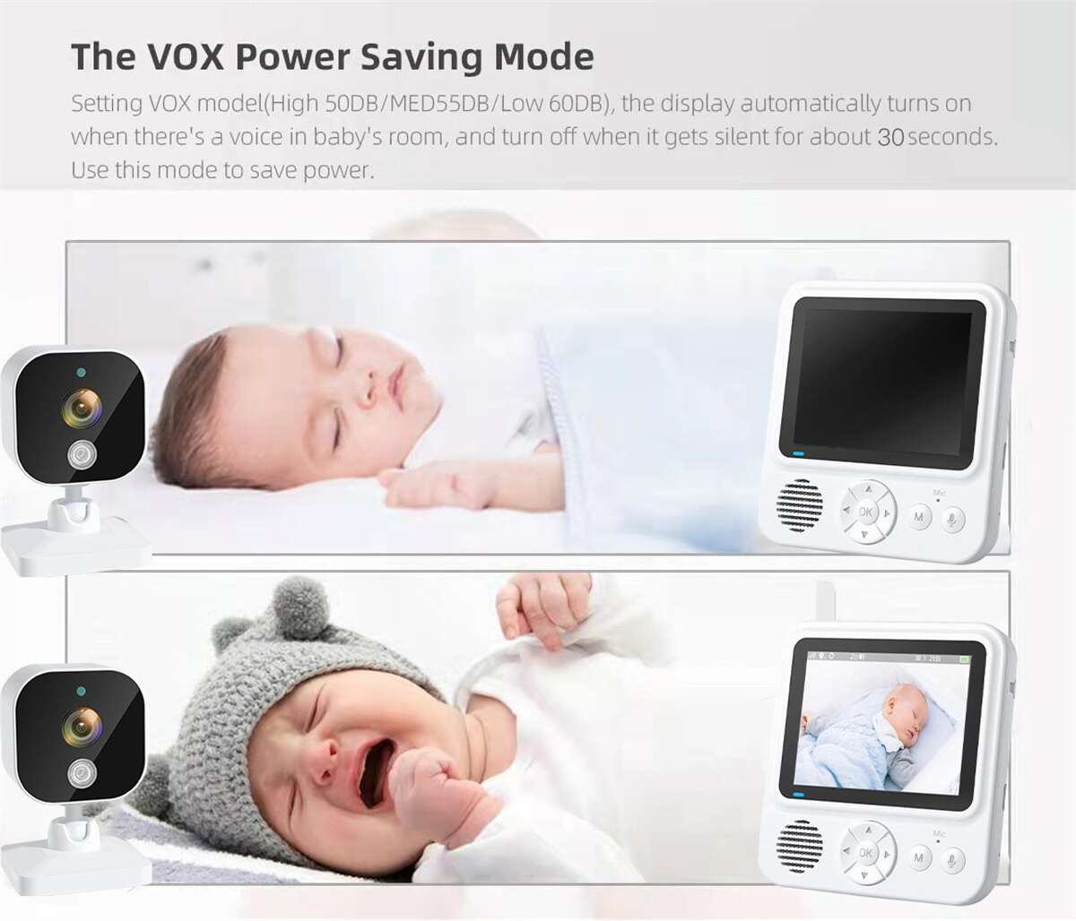 2.8 Inch Split Screen Baby Monitor DK-13