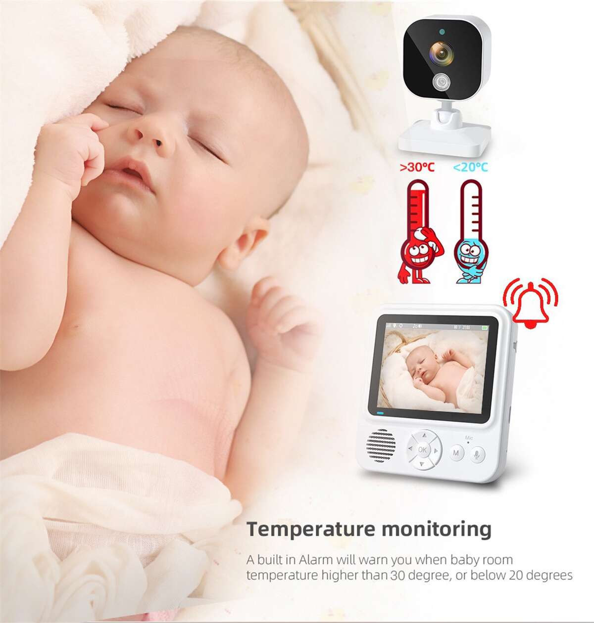 2.8 Inch Split Screen Baby Monitor DK-13