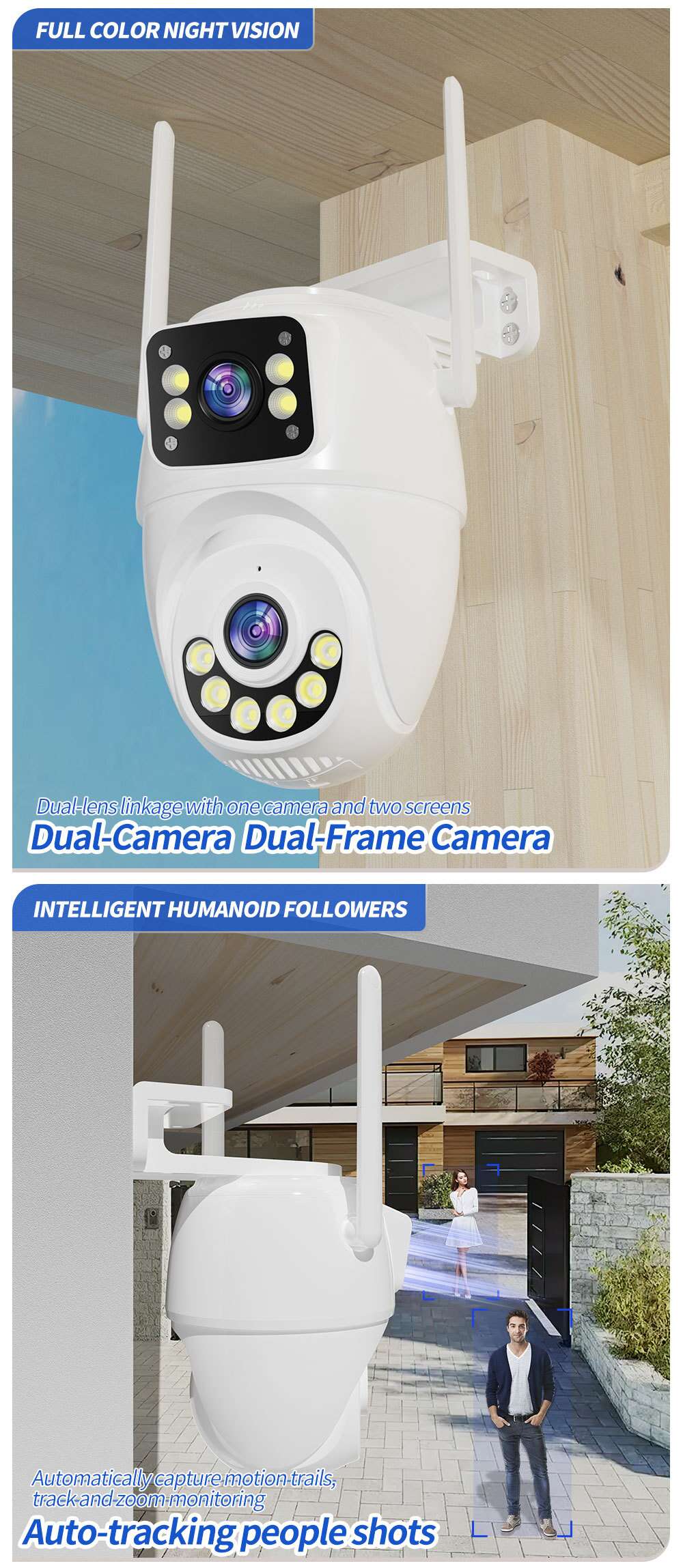 Best Wireless Outdoor Security Cameras With Dual Lens PK-25